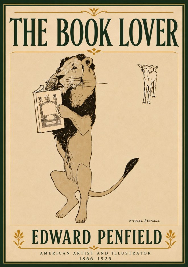 Edward Penfield The Book Lover No6 - Plakat