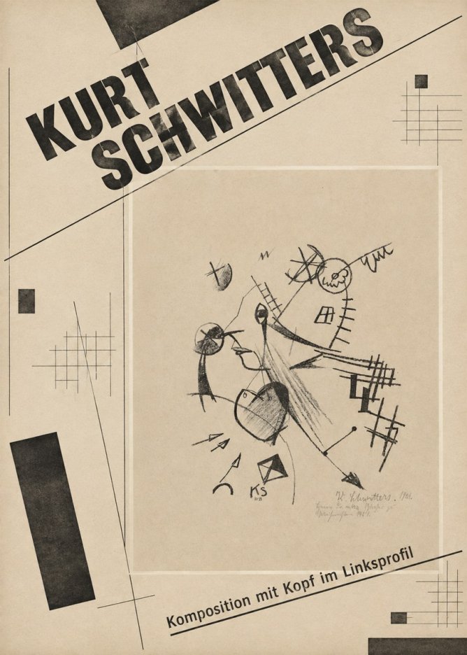 Kurt Schwitters Komposition Mit Kopf Im Linksprofil No3 - Plakat