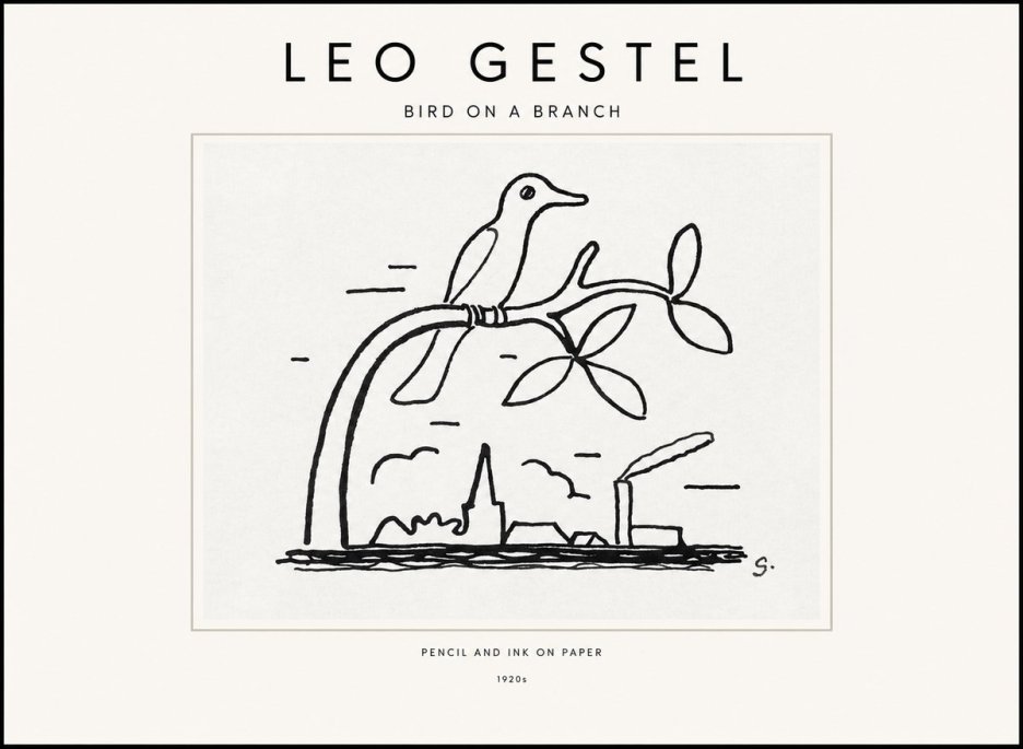 Leo Gestel Bird on a Branch No1 - Plakat