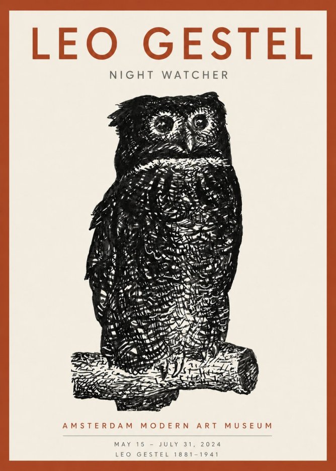 Leo Gestel Night Watcher No4 - Plakat