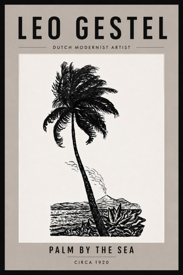 Leo Gestel Palm by the Sea No4 - Plakat
