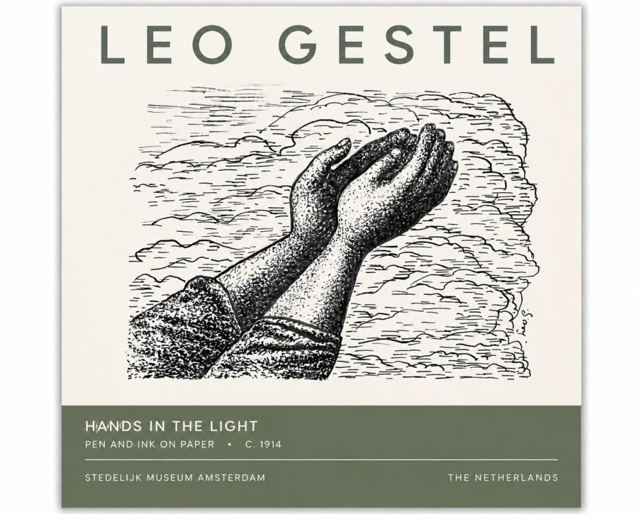 Leo Gestel Hands in the Light No4 - Plakat
