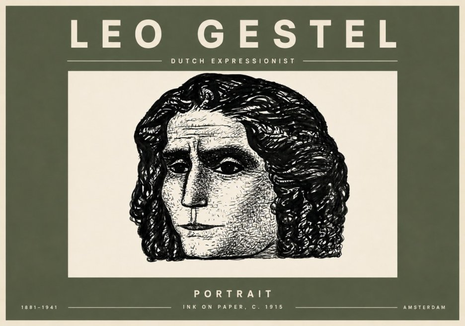 Leo Gestel Portrait No4 - Plakat