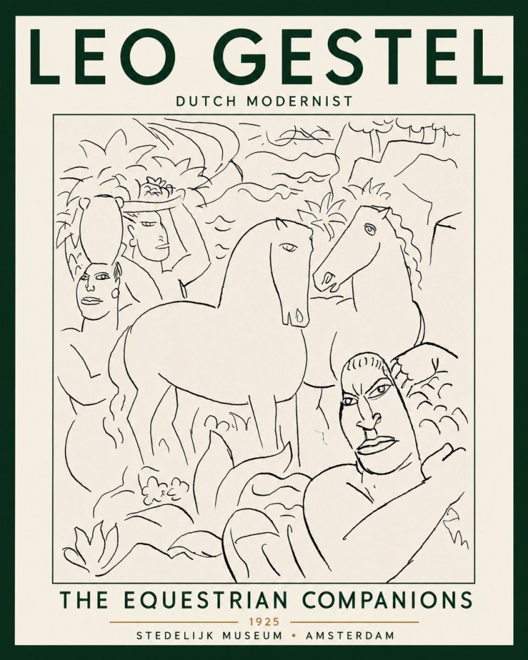 Leo Gestel The Equestrian Companions No5 - Plakat