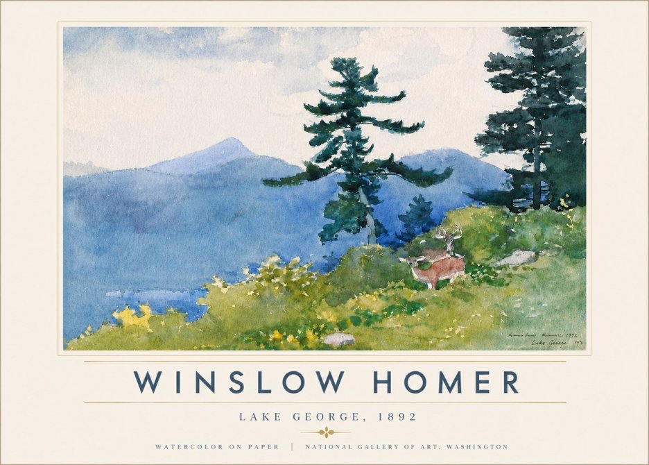 Winslow Homer Lake George, 1892 No5 - Plakat