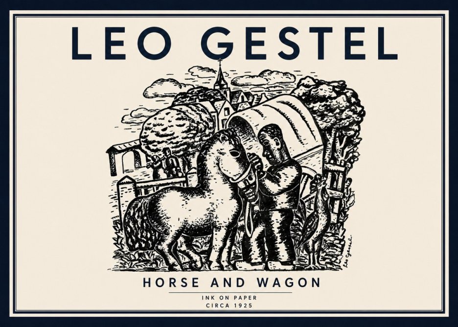 Leo Gestel Horse and Wagon No6 - Plakat