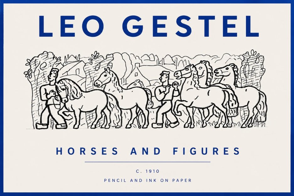 Leo Gestel Horses and Figures No5 - Plakat