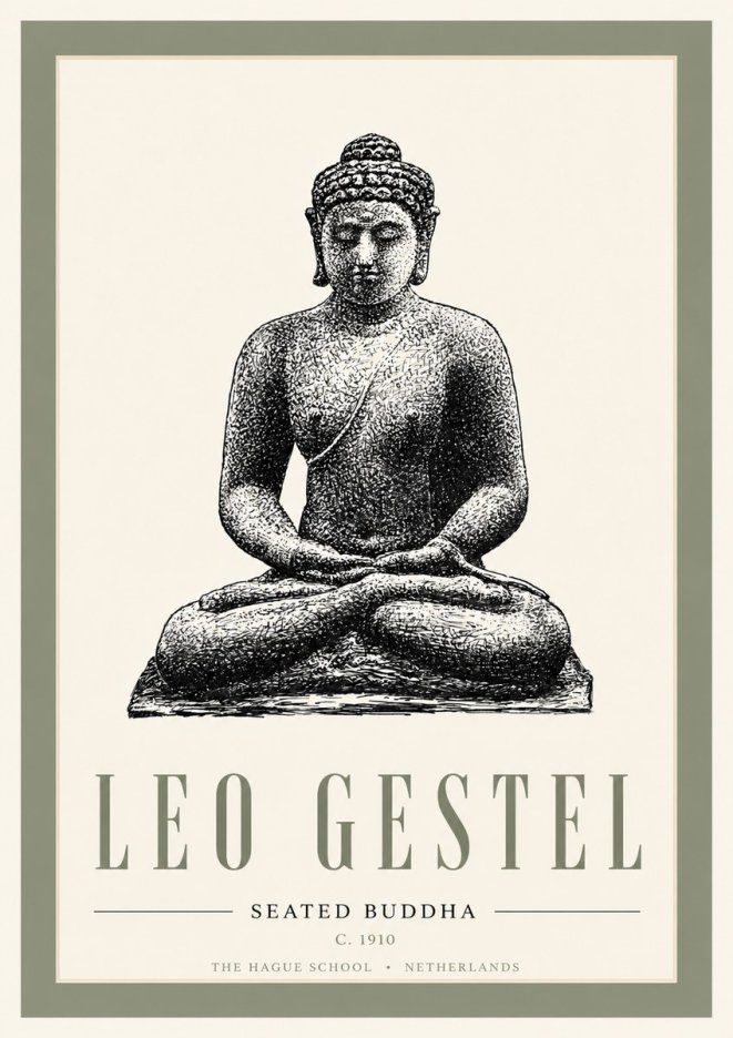 Leo Gestel Seated Buddha No6 - Plakat