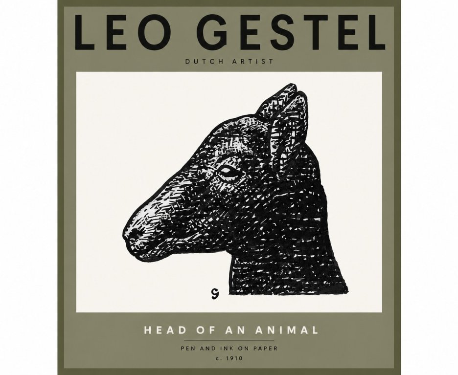 Leo Gestel Head of an Animal No3 - Plakat