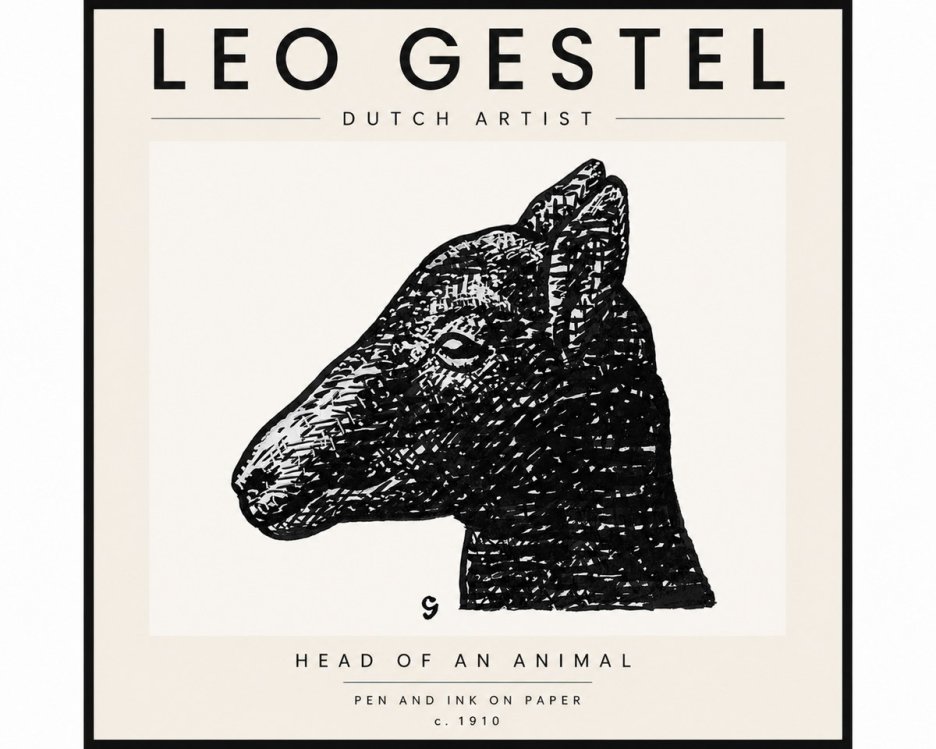 Leo Gestel Head of an Animal No4 - Plakat
