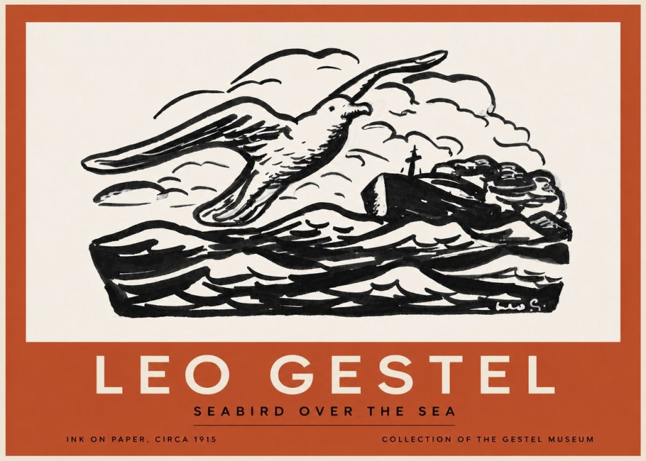 Leo Gestel Seabird over the Sea No3 - Plakat
