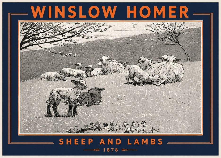 Winslow Homer Sheep and Lambs No3 - Plakat