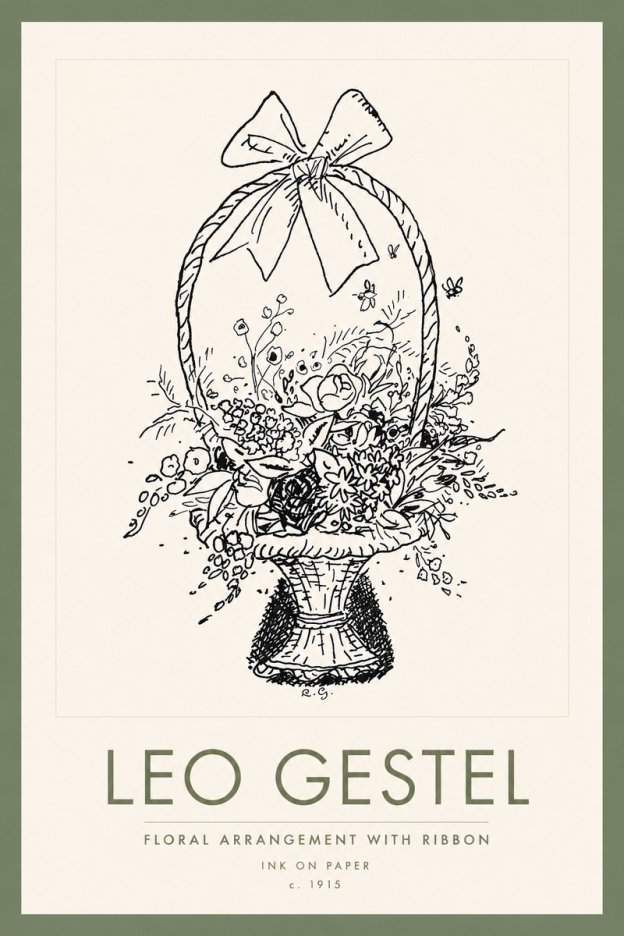 Leo Gestel Floral Arrangement with Ribbon No2 - Plakat
