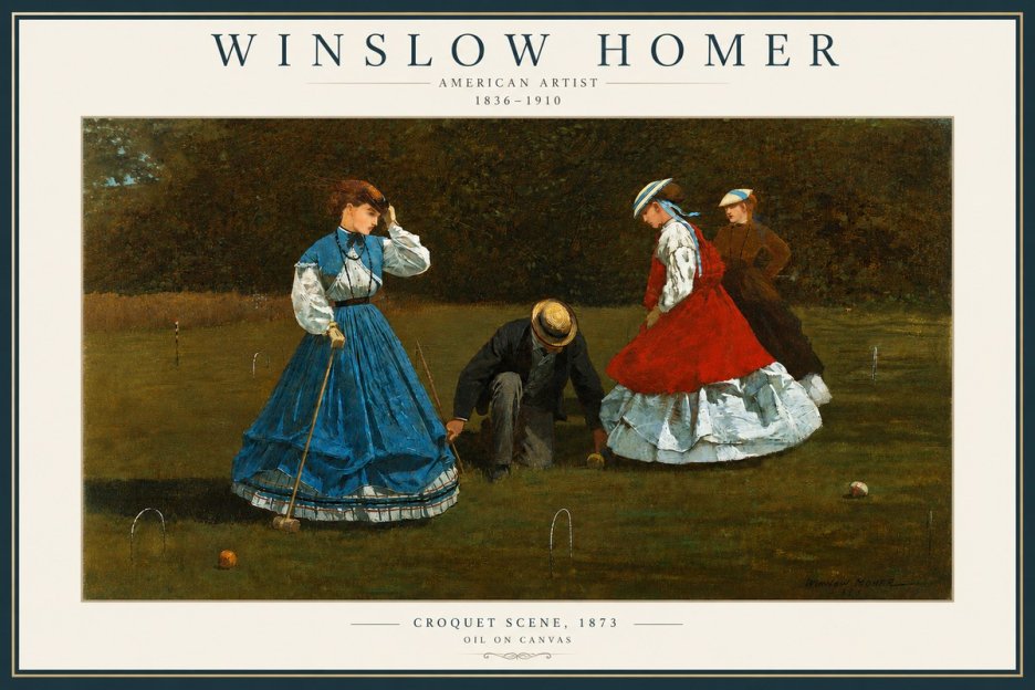 Winslow Homer Croquet Scene No3 - Plakat