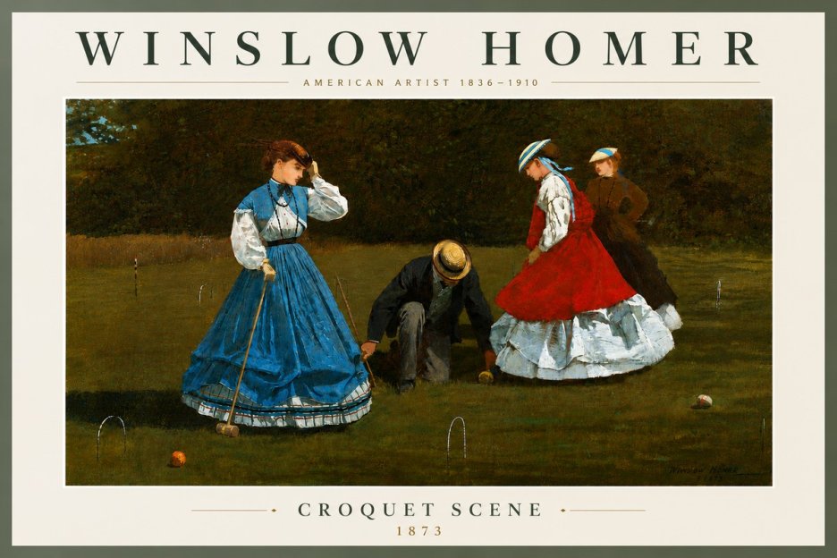 Winslow Homer Croquet Scene No5 - Plakat