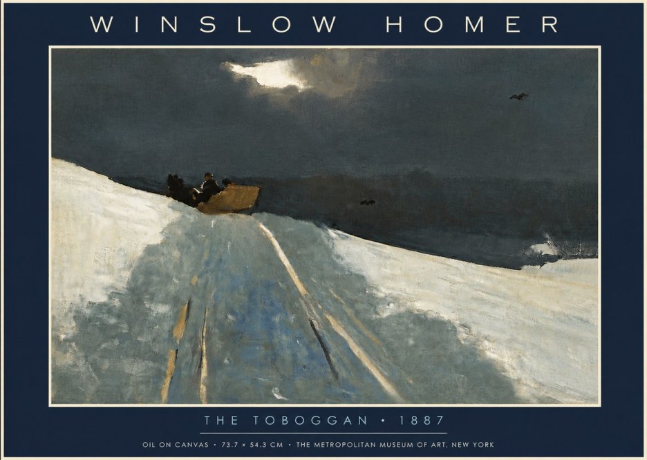 Winslow Homer The Toboggan No5 - Plakat