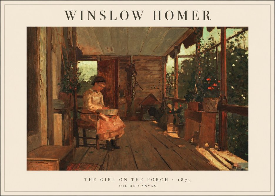 Winslow Homer The Girl on the Porch No1 - Plakat