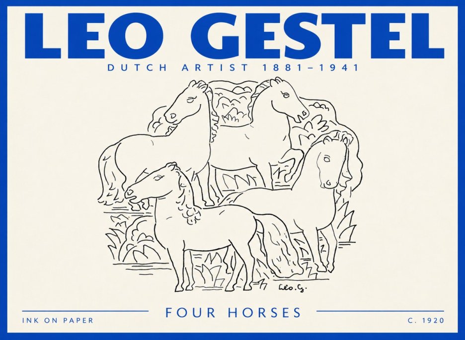 Leo Gestel Four Horses No2 - Plakat