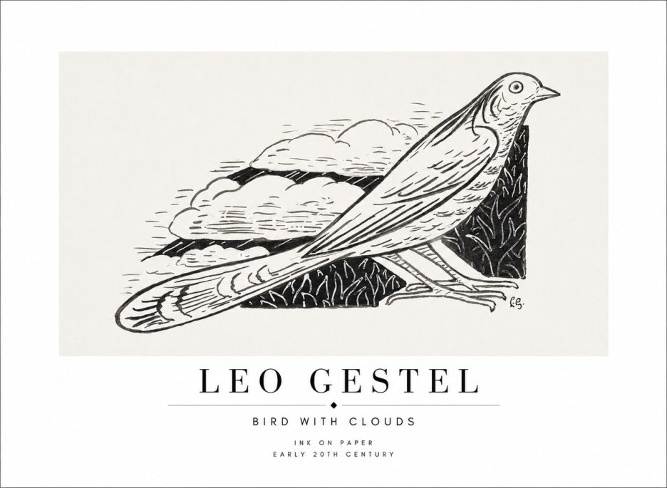 Leo Gestel Bird with Clouds No1 - Plakat