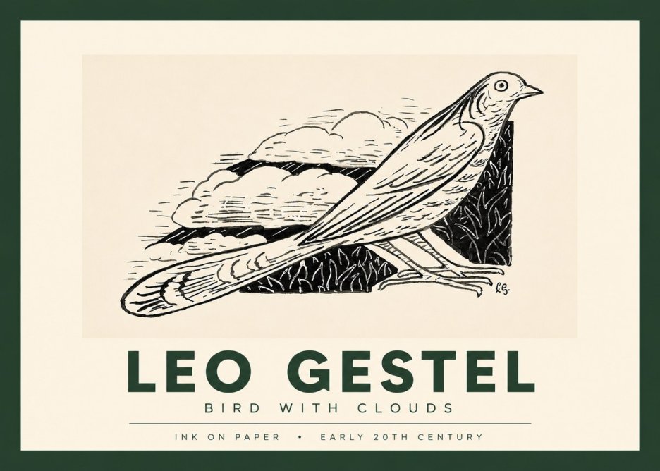 Leo Gestel Bird with Clouds No4 - Plakat
