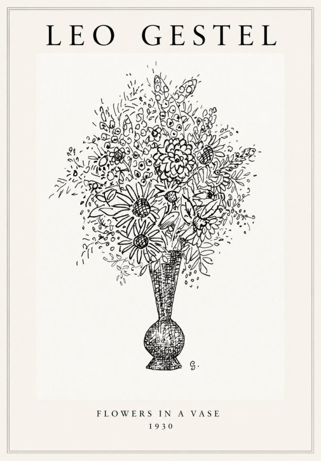 Leo Gestel Flowers in a Vase No1 - Plakat