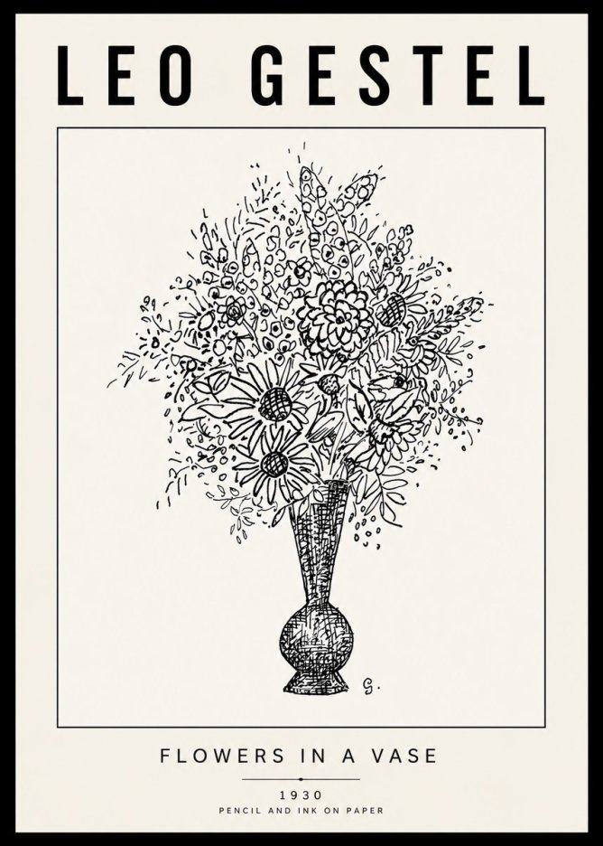 Leo Gestel Flowers in a Vase No6 - Plakat