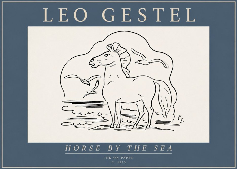 Leo Gestel Horse by the Sea No6 - Plakat