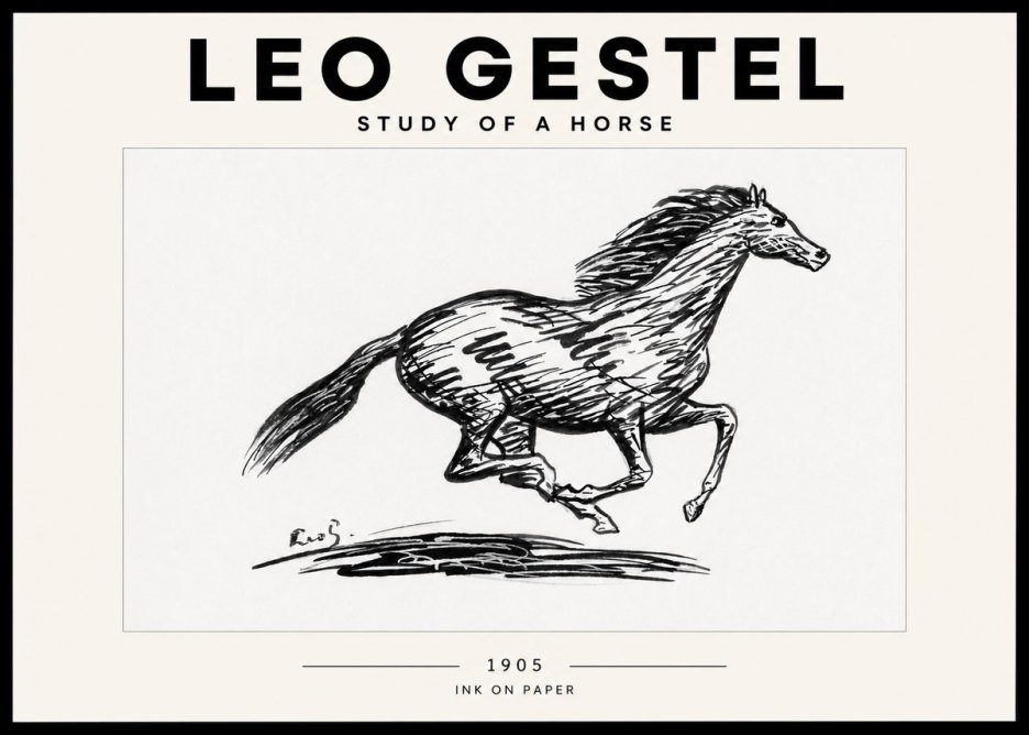 Leo Gestel Study of a Horse No2 - Plakat