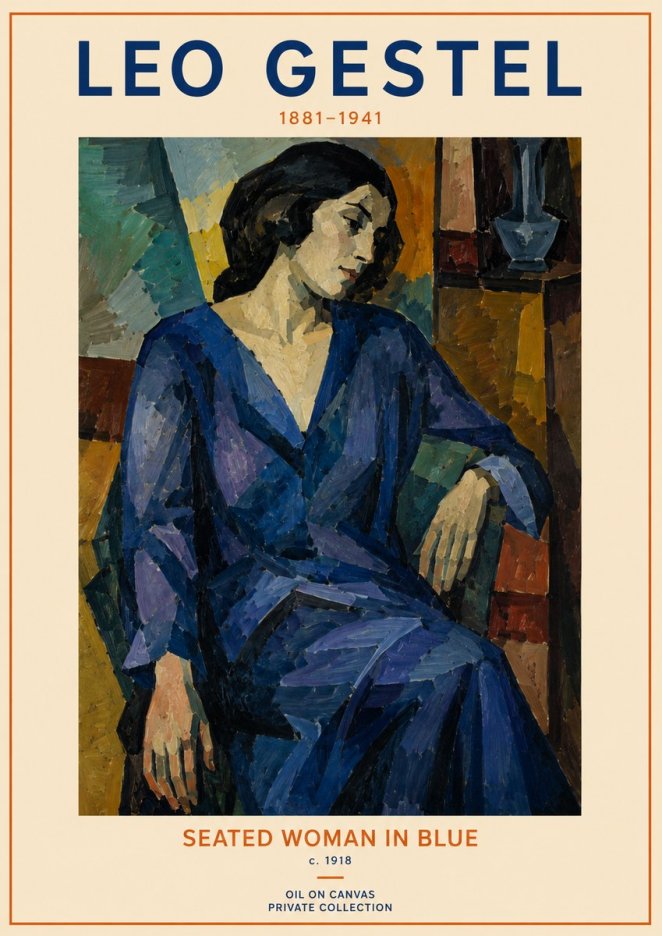 Leo Gestel Seated Woman in Blue No2 - Plakat