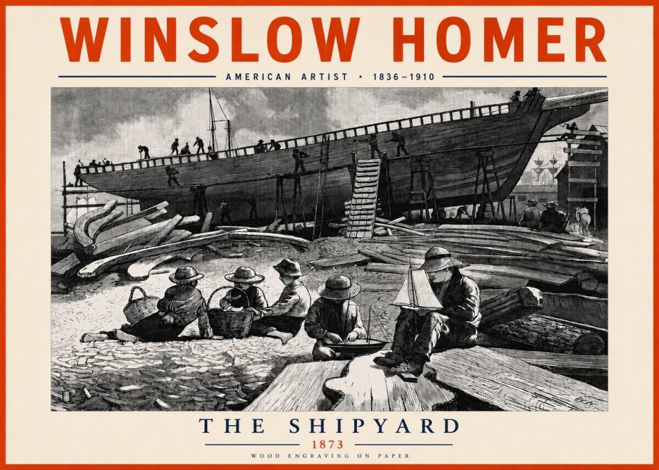 Winslow Homer The Shipyard No3 - Plakat