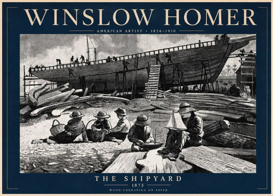 Winslow Homer The Shipyard No4 - Plakat