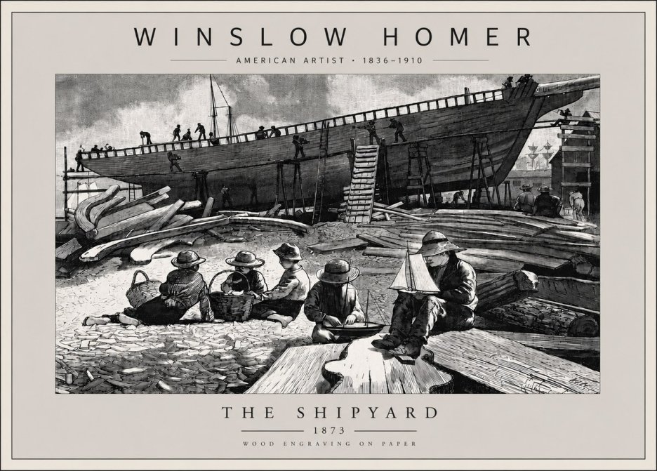 Winslow Homer The Shipyard No5 - Plakat