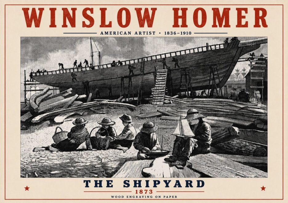 Winslow Homer The Shipyard No6 - Plakat