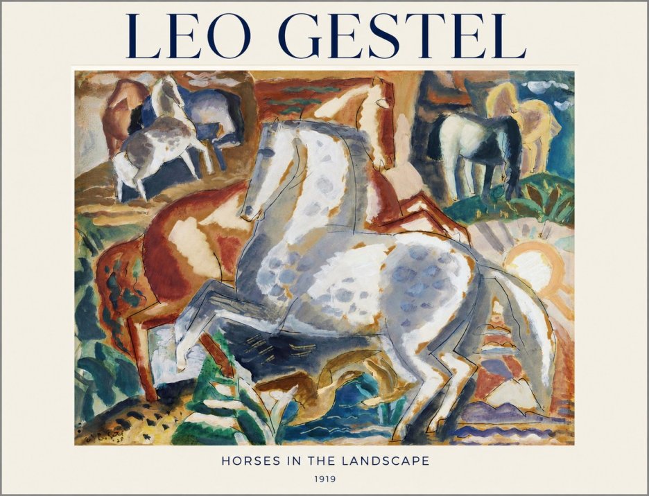 Leo Gestel Horses in the Landscape No1 - Plakat
