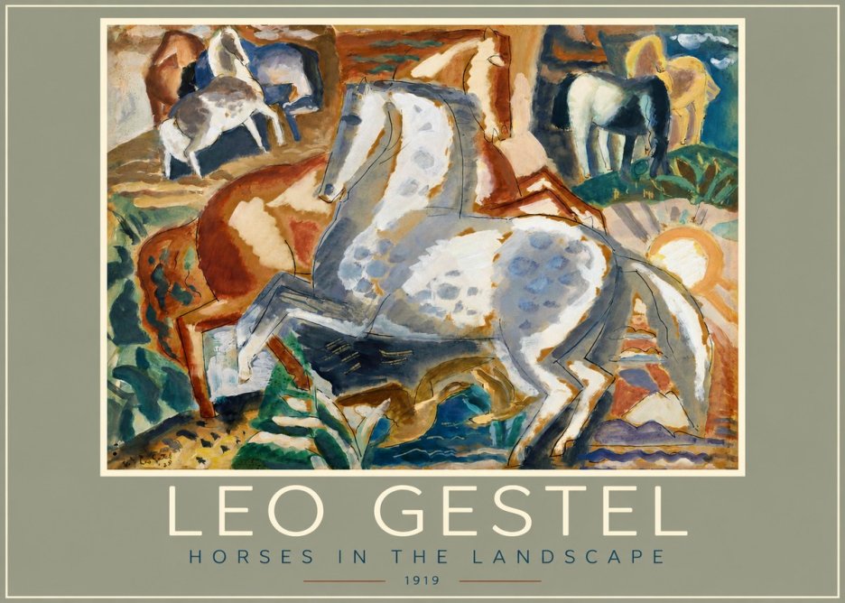 Leo Gestel Horses in the Landscape No2 - Plakat