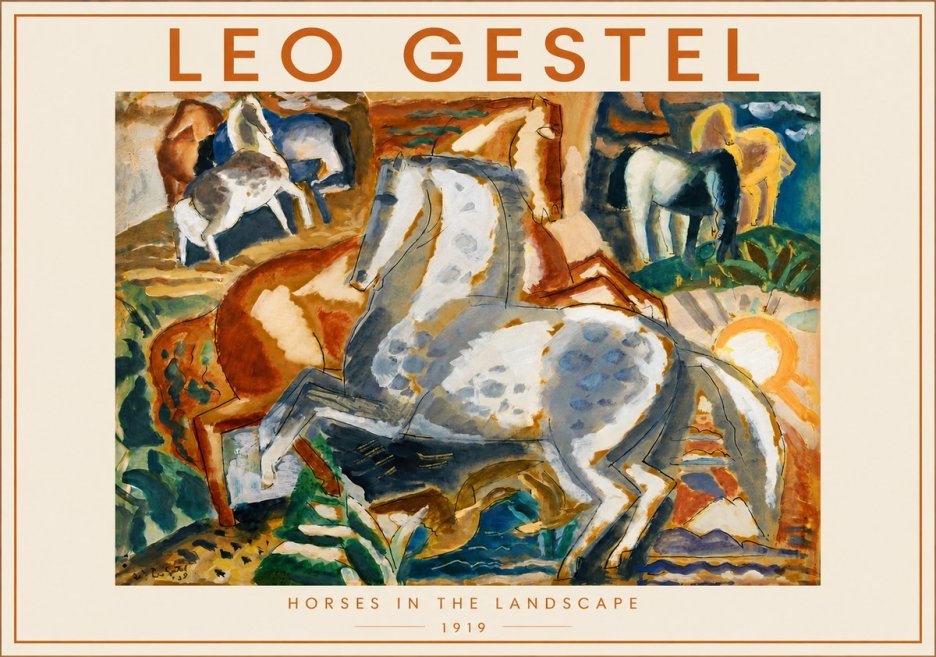 Leo Gestel Horses in the Landscape No6 - Plakat