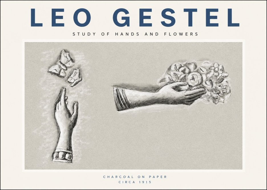 Leo Gestel Study of Hands and Flowers No3 - Plakat