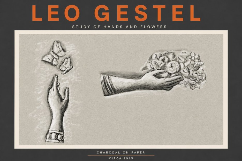 Leo Gestel Study of Hands and Flowers No6 - Plakat