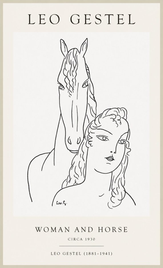 Leo Gestel Woman and Horse No1 - Plakat