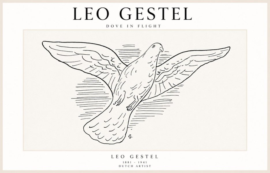 Leo Gestel Dove in Flight No1 - Plakat