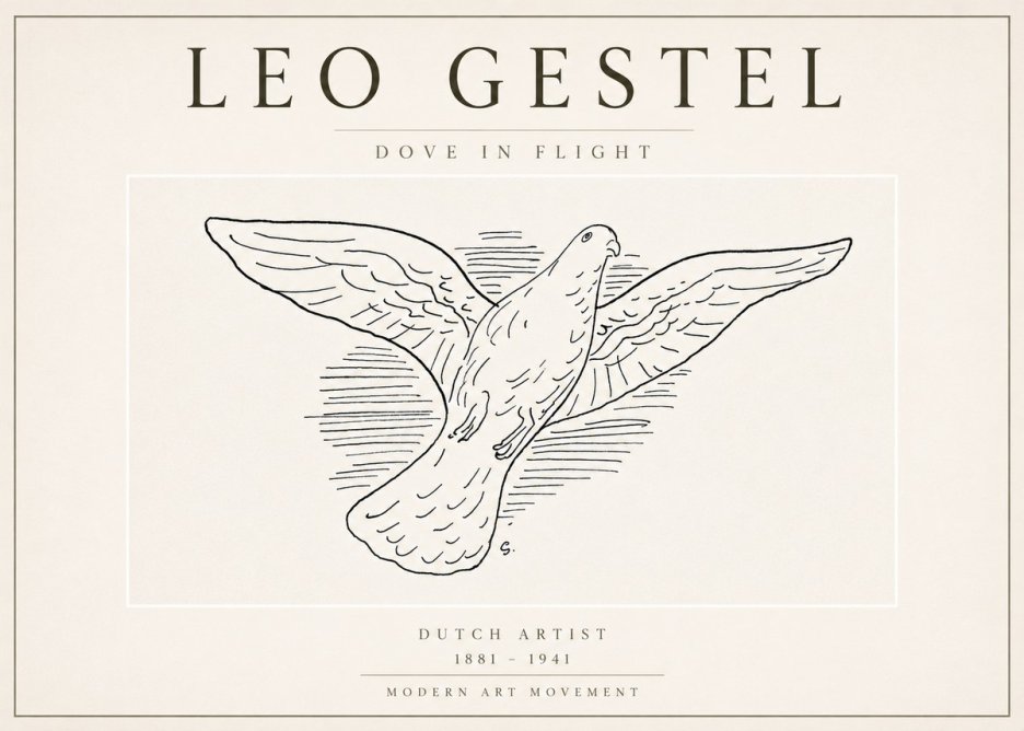 Leo Gestel Dove in Flight No3 - Plakat