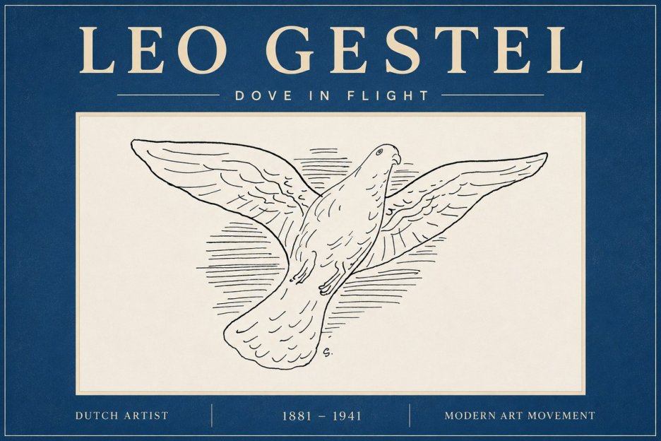 Leo Gestel Dove in Flight No6 - Plakat
