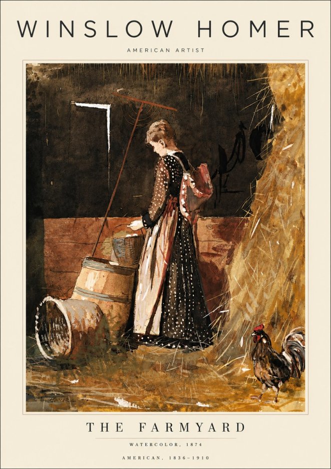 Winslow Homer The Farmyard No5 - Plakat