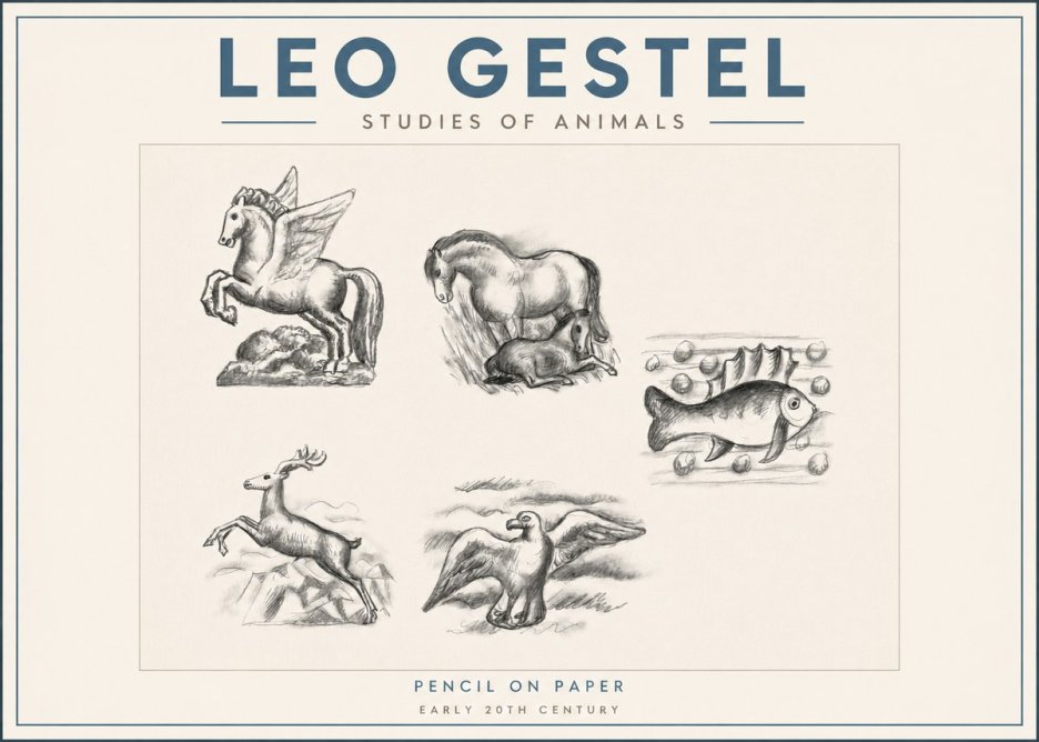 Leo Gestel Studies of Animals No2 - Plakat