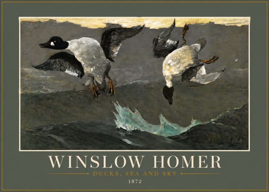 Winslow Homer Ducks, Sea and Sky No6 - Plakat