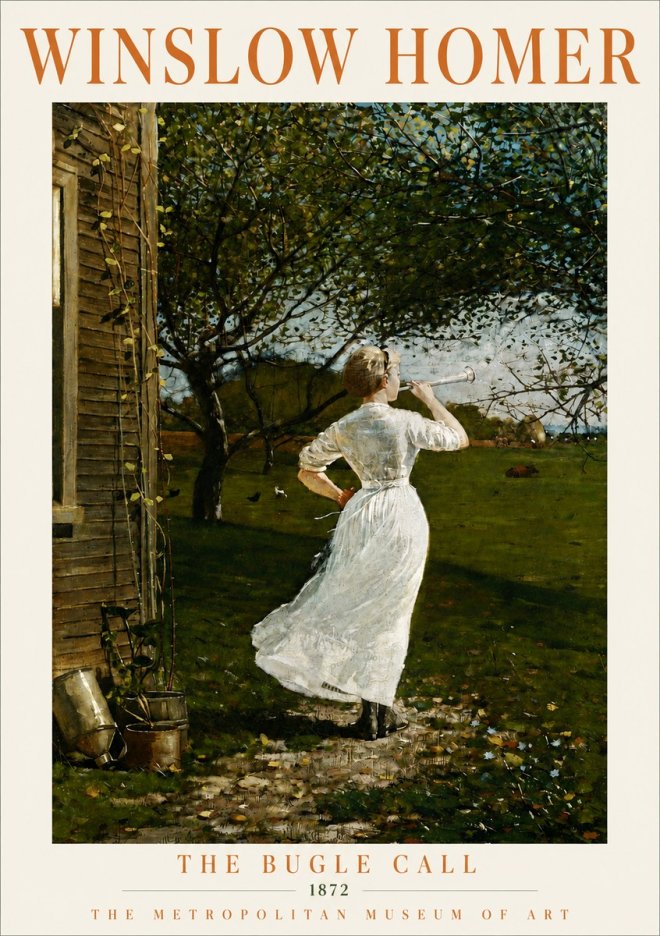 Winslow Homer The Bugle Call No4 - Plakat