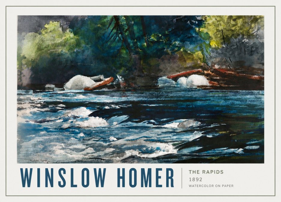Winslow Homer The Rapids No4 - Plakat