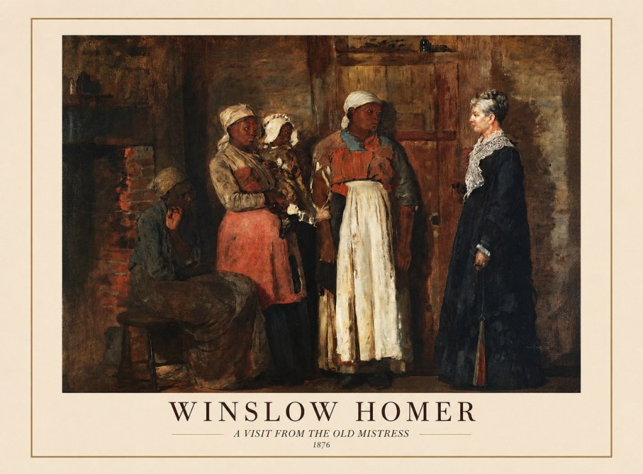 Winslow Homer A Visit from the Old Mistress No1 - Plakat