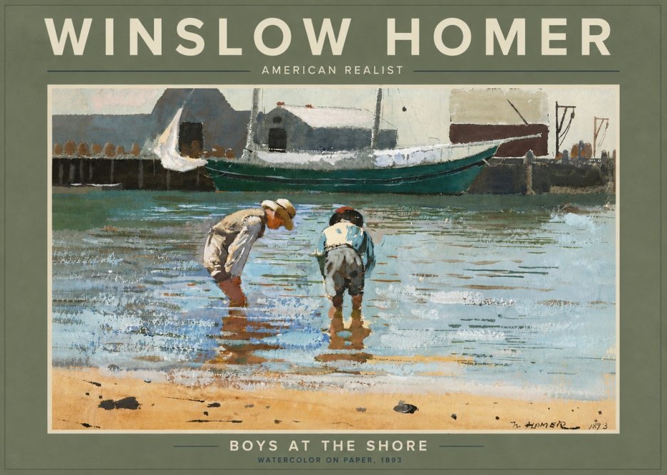 Winslow Homer Boys at the Shore No6 - Plakat