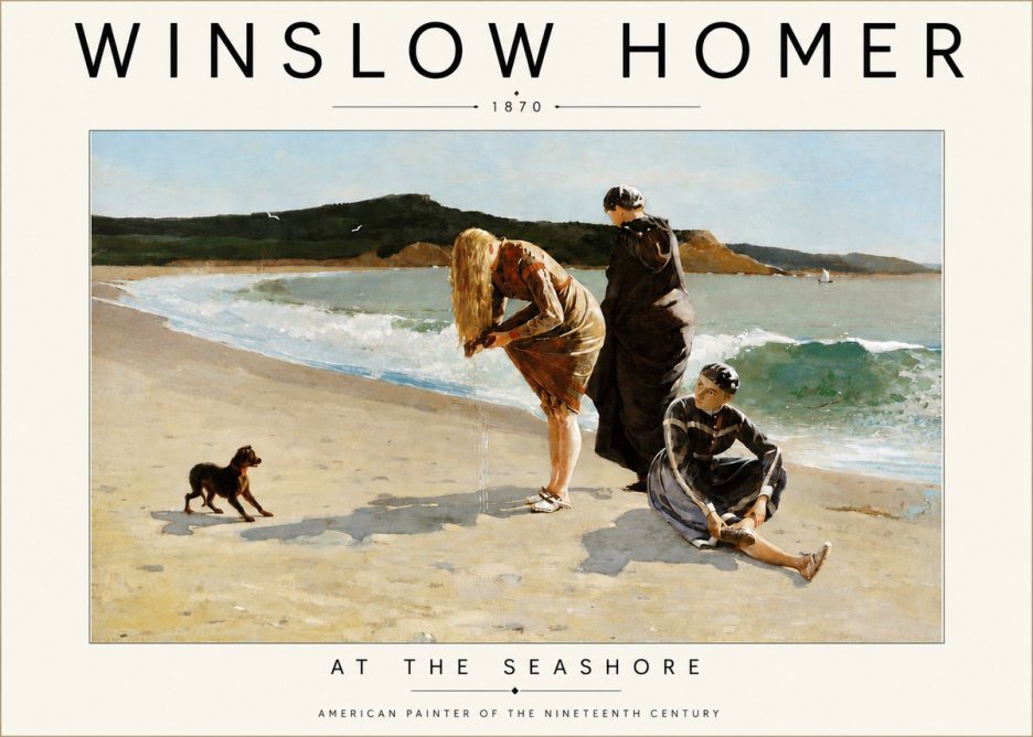 Winslow Homer At the Seashore No4 - Plakat